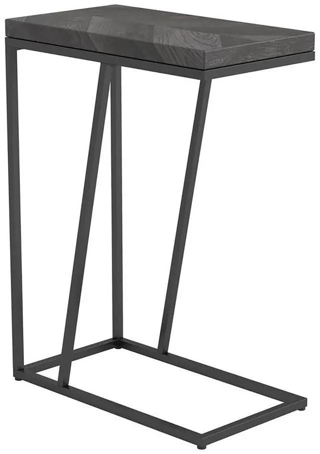 Alt view image 2 of 7 - Rustic Grey Herringbone and Sandy Black Accent Table