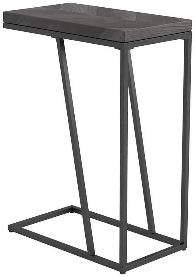 Alt view image 3 of 7 - Rustic Grey Herringbone and Sandy Black Accent Table