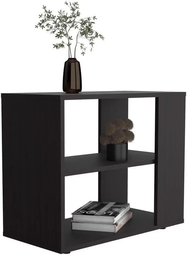 Alt view image 6 of 7 - Garden 19,7" High Side Table , End Table, Sofa Table with Two Shelves Black