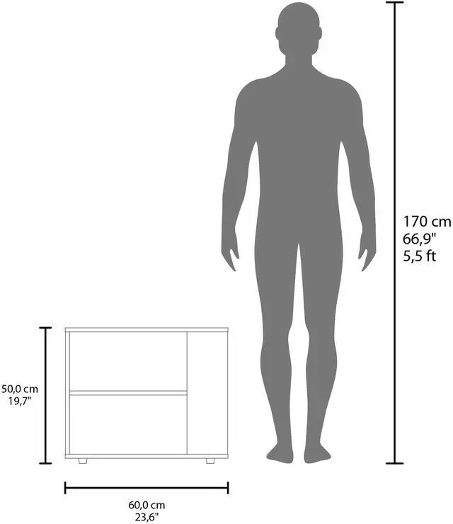 Alt view image 4 of 7 - Garden 19,7" High Side Table , End Table, Sofa Table with Two Shelves Black