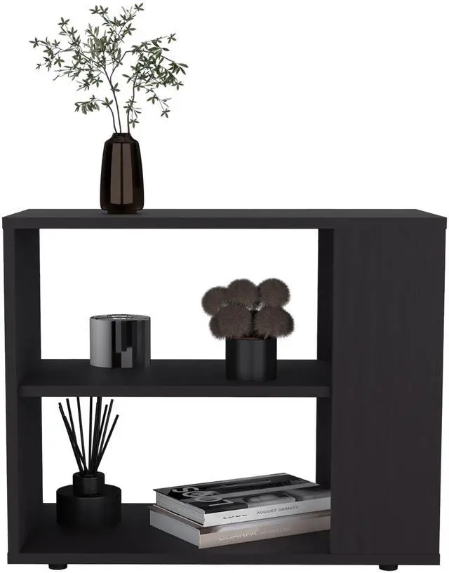 Alt view image 7 of 7 - Garden 19,7" High Side Table , End Table, Sofa Table with Two Shelves Black