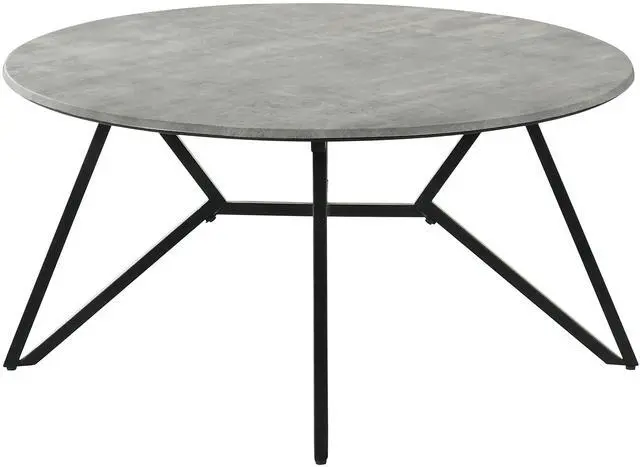 Alt view image 2 of 7 - Travis Cement and Gunmetal Round Top Coffee Table