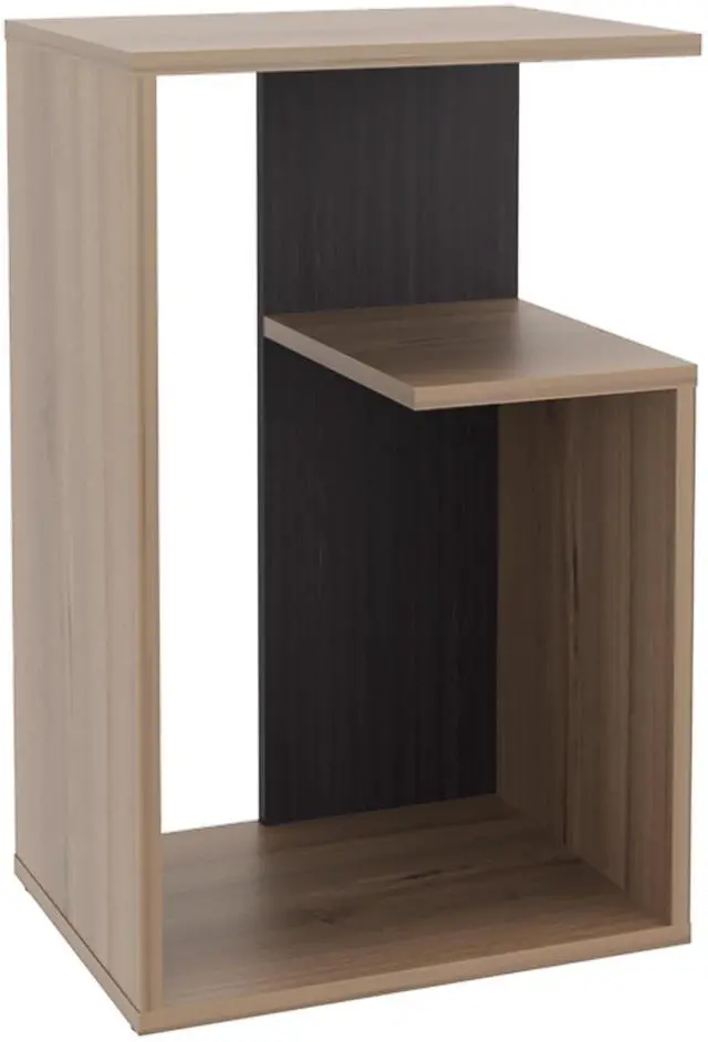Alt view image 2 of 7 - Everet 25" High 3-Tier Shelf Side Table Wengue - Black