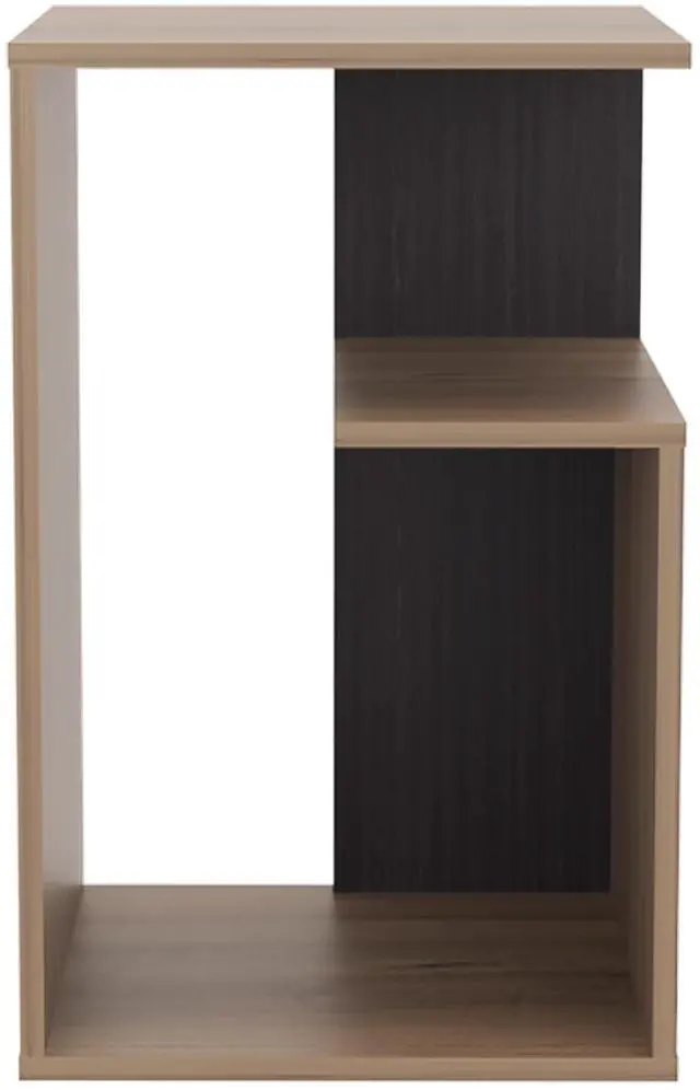 Alt view image 6 of 7 - Everet 25" High 3-Tier Shelf Side Table Wengue - Black