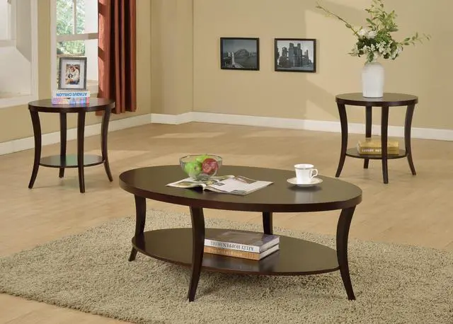 Alt view image 4 of 6 - Perth Espresso Oval Coffee Table with Shelf