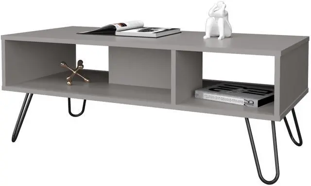 Alt view image 5 of 7 - Bagdad Coffe table in Melamine, Hairpin Legs, Smoke