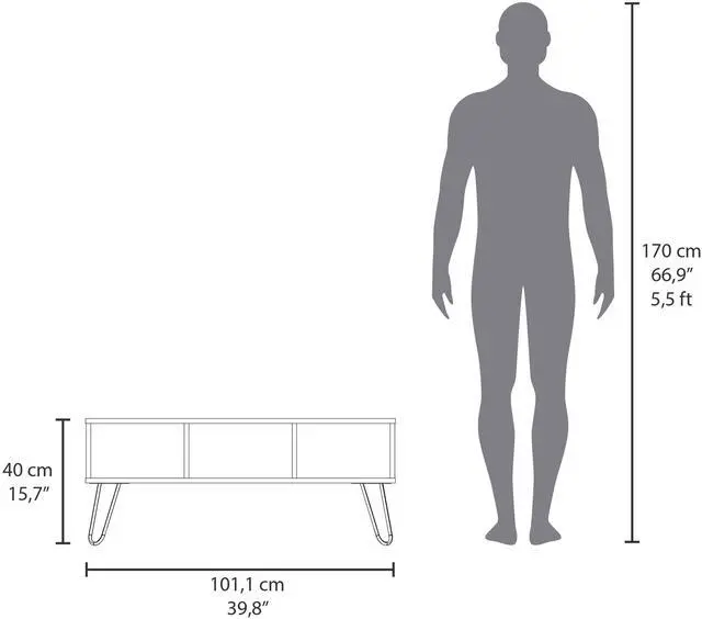 Alt view image 4 of 7 - Bagdad Coffe table in Melamine, Hairpin Legs, Smoke