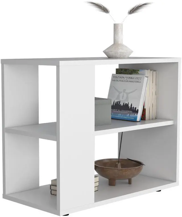Alt view image 4 of 7 - Rio Verde Side Table in Melamine with Open Storage, White