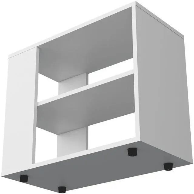 Alt view image 5 of 7 - Rio Verde Side Table in Melamine with Open Storage, White