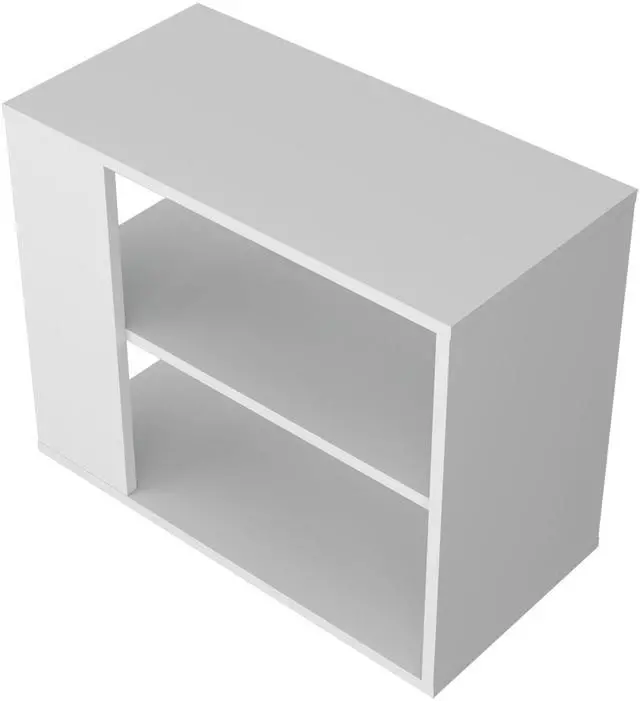 Alt view image 6 of 7 - Rio Verde Side Table in Melamine with Open Storage, White