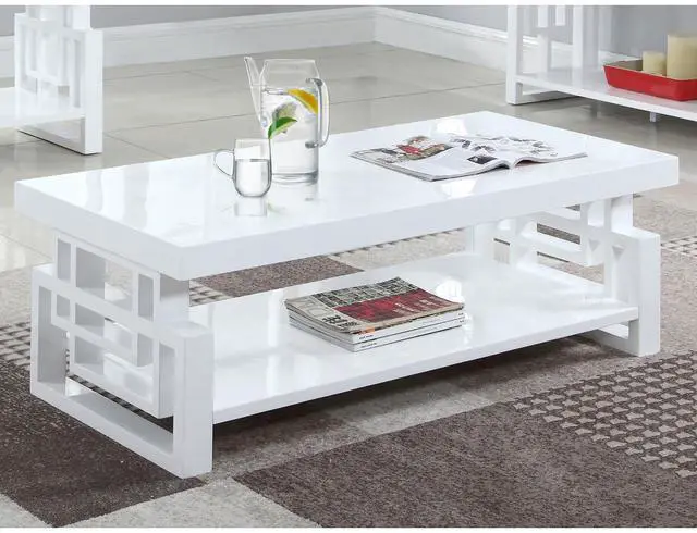 Main image of High Glossy White Rectangular Coffee Table