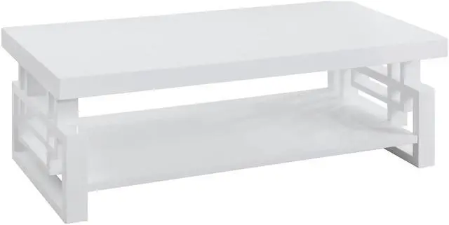Alt view image 2 of 5 - High Glossy White Rectangular Coffee Table