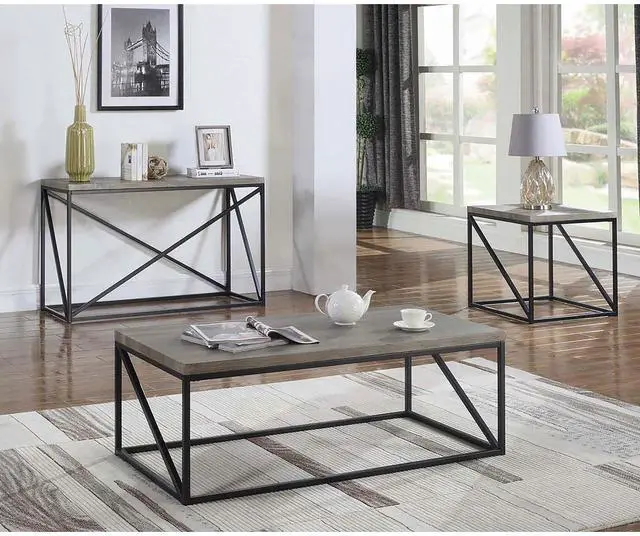 Alt view image 6 of 6 - Sonoma Grey and Black Rectangular Coffee Table