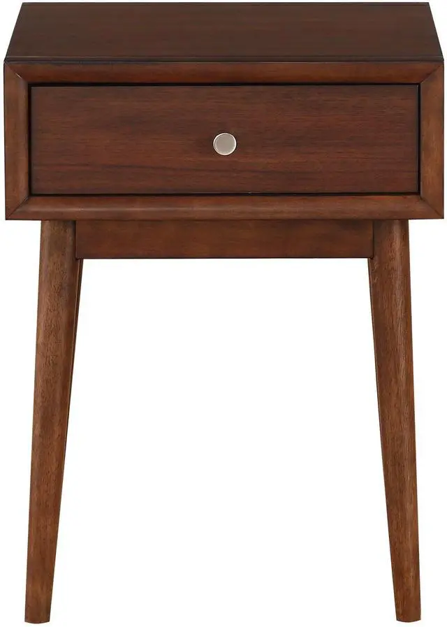 Alt view image 2 of 6 - Modern Style 1pc End Table Drawer Brown Finish Living Room Furniture Stylish Table
