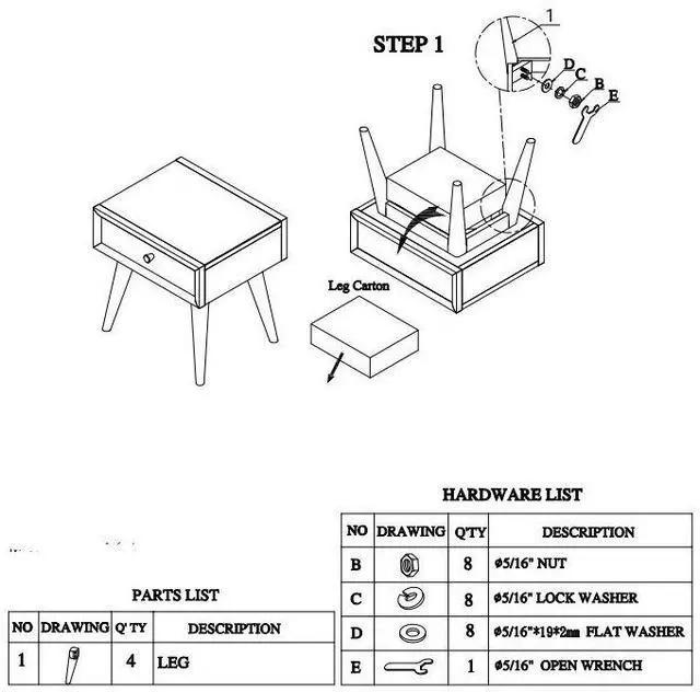 Alt view image 6 of 6 - Modern Style 1pc End Table Drawer Brown Finish Living Room Furniture Stylish Table