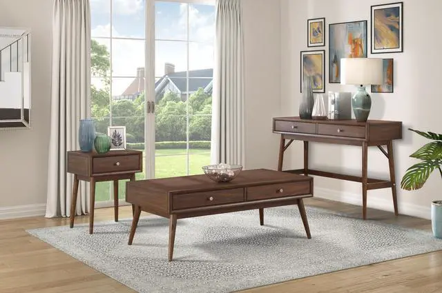 Alt view image 5 of 6 - Modern Style 1pc End Table Drawer Brown Finish Living Room Furniture Stylish Table