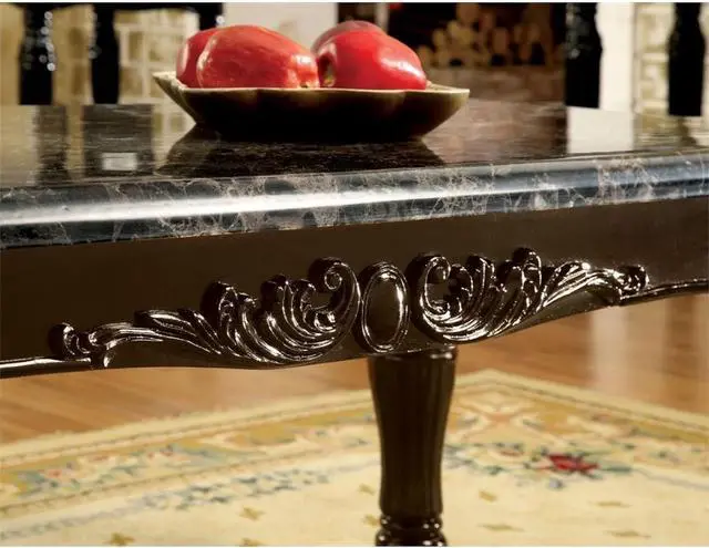 Alt view image 3 of 7 - Traditional Espresso Solid wood 3pc Tables Set 1x Coffee Table and 2x End Tables Faux Marble Top Living Room Furniture
