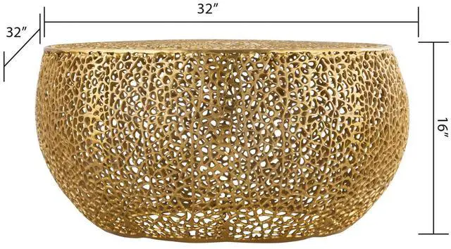 Alt view image 2 of 6 - T3502-32 Round Aluminum Coffee Table in Gold same asG150108429  (NJ inventory)