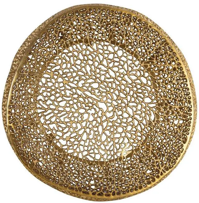 Alt view image 6 of 6 - T3502-32 Round Aluminum Coffee Table in Gold same asG150108429  (NJ inventory)