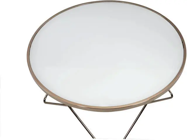 Alt view image 6 of 7 - Valora Frosted Glass Top & Champagne Finish Coffee Table