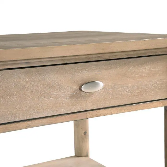 Alt view image 6 of 7 - Classic Natural Finish 1pc Cocktail Table with Two Drawer and Open Shelf Wooden Living Room Furniture Centre Table