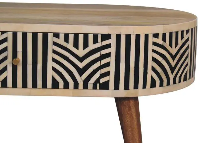 Alt view image 5 of 7 - Edessa Bone Inlay Coffee Table, 2 Drawers,Nordic Legs