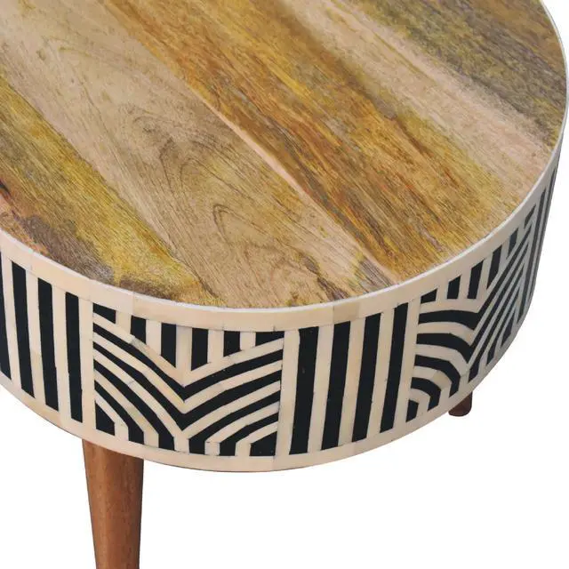 Alt view image 6 of 7 - Edessa Bone Inlay Coffee Table, 2 Drawers,Nordic Legs