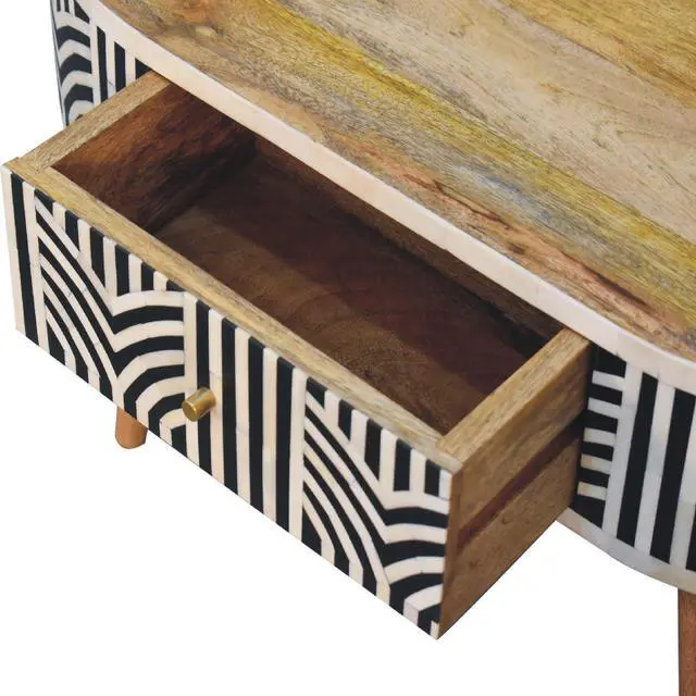 Alt view image 7 of 7 - Edessa Bone Inlay Coffee Table, 2 Drawers,Nordic Legs