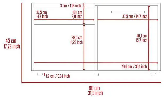 Alt view image 6 of 6 - Coffee Table, One Open Shelf, Single Door Cabinet, Dark Walnut