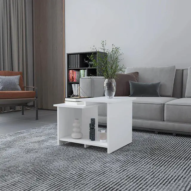 Main image of White Coffee Table with Open Storage