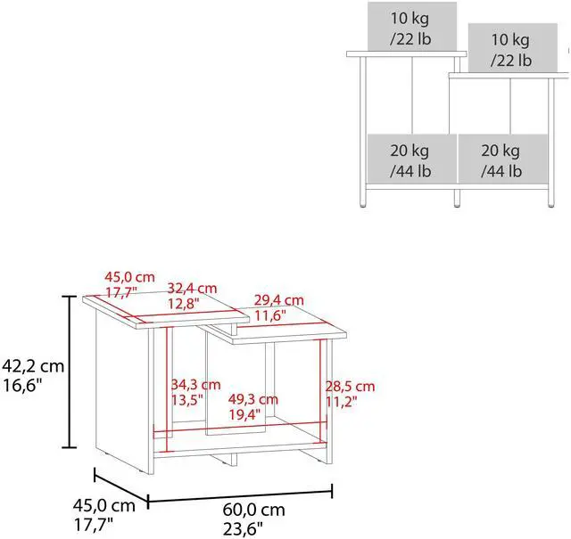 Alt view image 6 of 6 - White Coffee Table with Open Storage