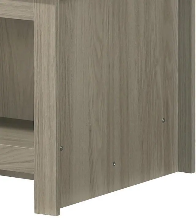Alt view image 4 of 5 - Nyla 43"W Gray Oak Coffee Table with Open Shelves Front and Back