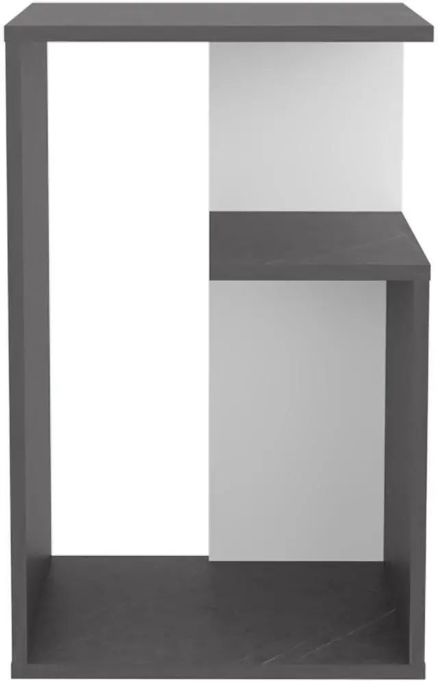Alt view image 6 of 7 - Everet 25" High 3-Tier Open Shelf Side Table, Onix - White