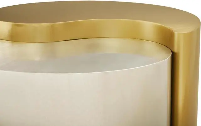 Alt view image 5 of 6 - YING YANG Modern & Contemporary Style Coffee Table Made with Iron Sheet Frame in Gold & Silver      same asG150108938  (NJ inventory)