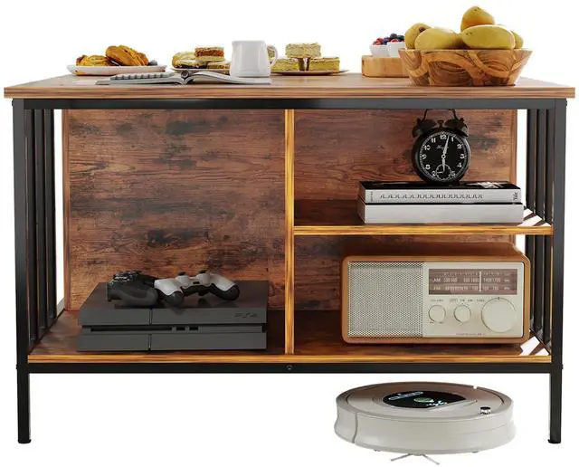 Alt view image 5 of 7 - Farmhouse Lift Top Coffee Table with Storage - 31.5" Adjustable Height Living Room Table, Multifunctional Center for Family with Hidden Compartment & 3 Shelves(110lbs Capacity, Easy to Clean)