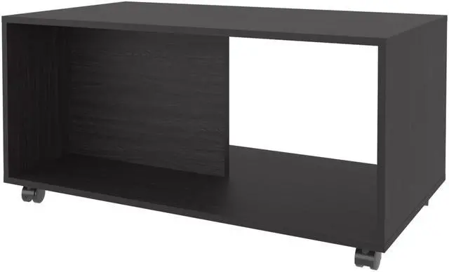 Alt view image 2 of 7 - Gu Oidak Coffee Table with Open Storage and Caster Wheels, Wengue