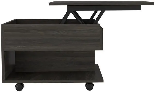 Alt view image 6 of 7 - Lift Top Coffee Table, Casters, One Shelf, Carbon Espresso