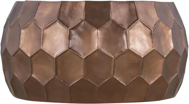 Alt view image 6 of 6 - CT101 Modern Contemporary Round Aluminum material 32" Coffee Table, Farmhouse Table with Glossy Diamond-Patterned Base Copper      same asG150108440  (NJ inventory)