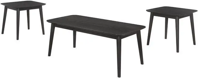 Alt view image 2 of 7 - Bivens Black 3-piece Rectangular Coffee Table Set