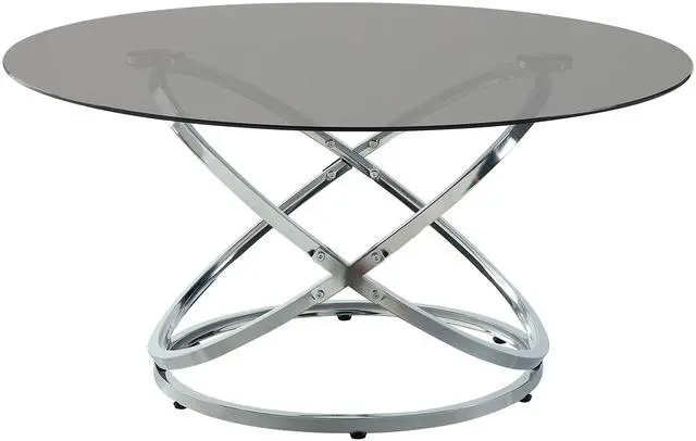 Alt view image 2 of 6 - Modern Luxury 3-piece Occasional Table Set Chrome Finish Metal Cocktail Table End Tables Tempered Glass Top