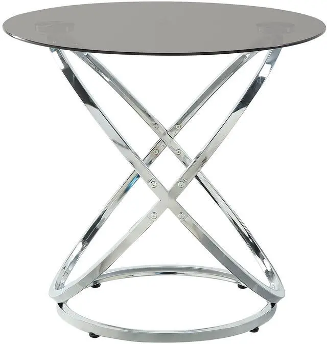 Alt view image 4 of 6 - Modern Luxury 3-piece Occasional Table Set Chrome Finish Metal Cocktail Table End Tables Tempered Glass Top