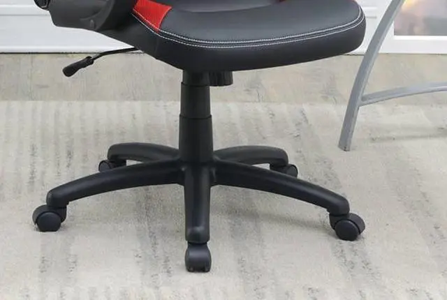 Alt view image 4 of 7 - Office Chair Upholstered 1pc Cushioned Comfort Chair Relax Gaming Office Work Black And Red Color
