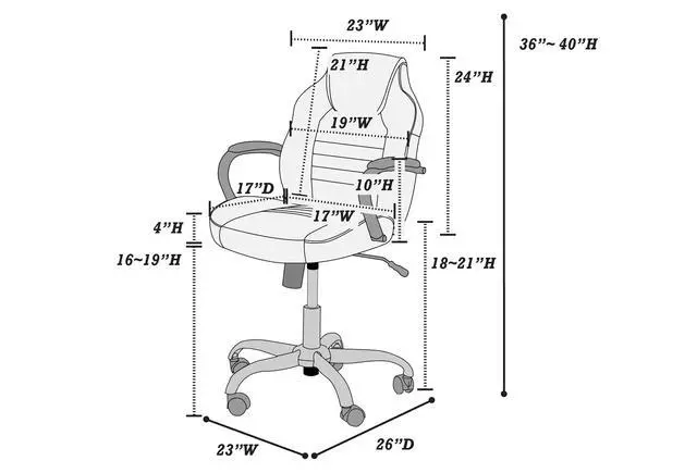 Alt view image 7 of 7 - Gaming And Office Chair Black Faux Leather 1pc Chairs Casters Plush Padded Chair w Arms Comfortable Chair