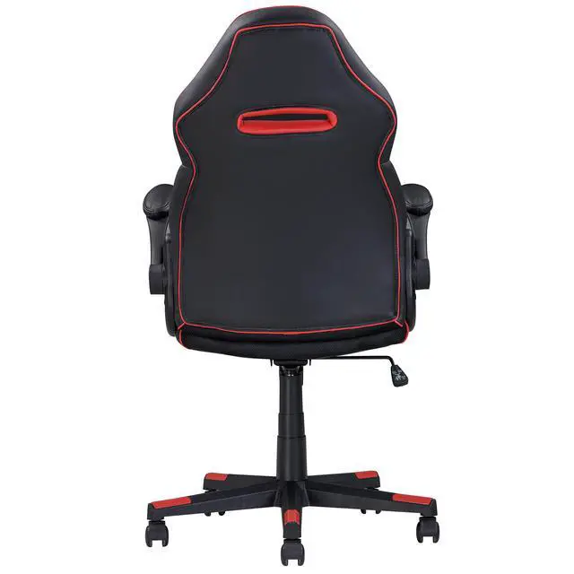 Alt view image 5 of 5 - Adjustable Ergonomic Gaming Chair, Faux Leather Upholstered Office Chair w/ 360-degree Swivel and Tilt Control, Black/red