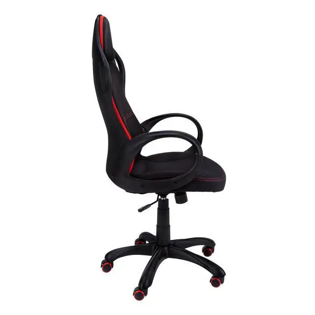 Alt view image 7 of 7 - Office Chair, Gaming, Adjustable Height, Swivel, Ergonomic, Armrests, Computer Desk, Work, Black And Red Fabric, Black Metal, Contemporary, Modern