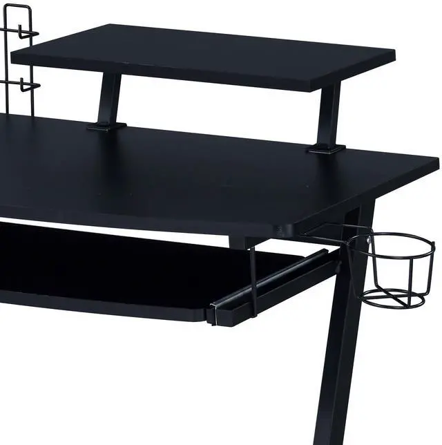 Alt view image 4 of 6 - Black Gaming Desk with Keyboard Tray