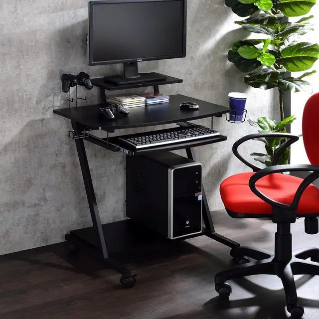 Main image of Black Gaming Desk with Keyboard Tray