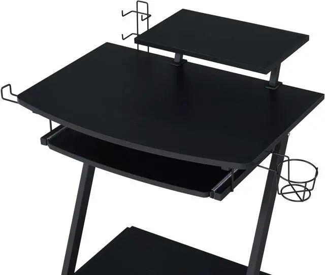 Alt view image 6 of 6 - Black Gaming Desk with Keyboard Tray