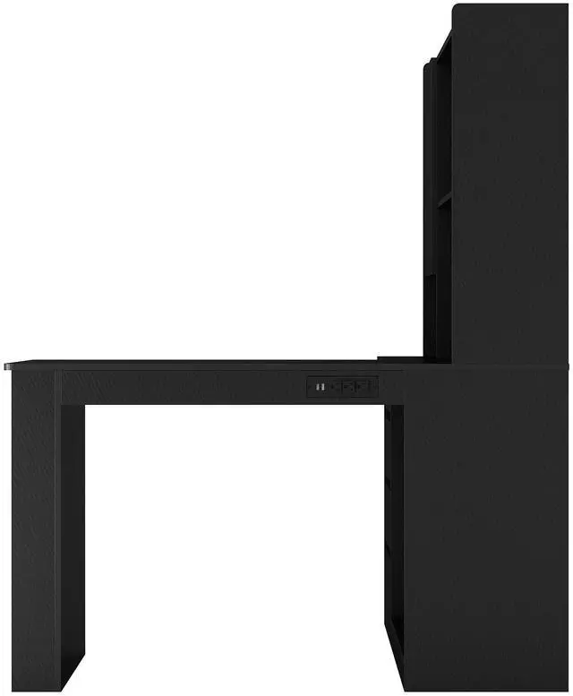 Alt view image 7 of 7 - L Shaped Desk,Computer Desk with Drawers,Bookshelf,with LED Light,Modern Corner Desk,Home Office Desk,L-Shaped Study Table Writing Desk,Corner Gaming Computer Desk with Storage