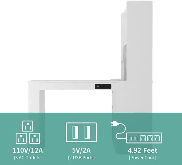 Alt view image 5 of 7 - L Shaped Desk with Charger,Computer Desk with Drawers,Bookshelf, with LED Light,Modern Corner Desk,Home Office Desk,L-Shaped Study Table Writing Desk,Corner Gaming Computer Desk with Storage